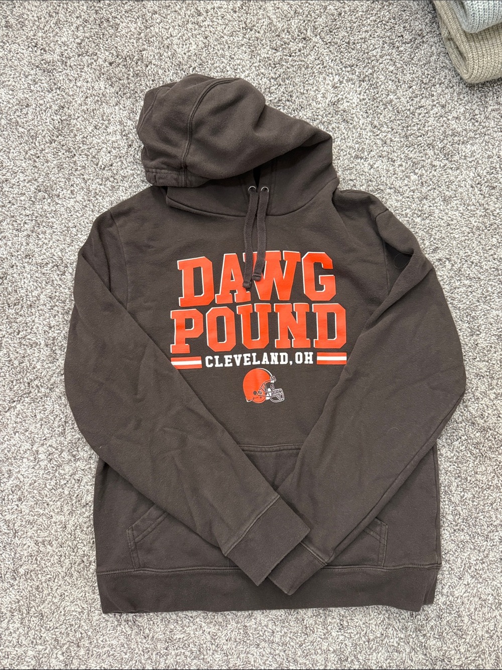 Fanatics Brown Hoodie with Orange Dawg Pound Graphic